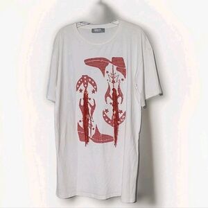 Blue B. Western Women's Sequin Fringe Cowboy Boot Tee Red White L Tunic 44x33"